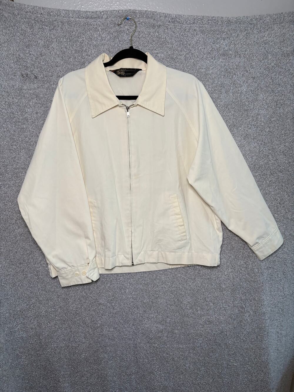 Vintage 80s Ivory Harrington Jacket XL 46 Golf Windbreaker